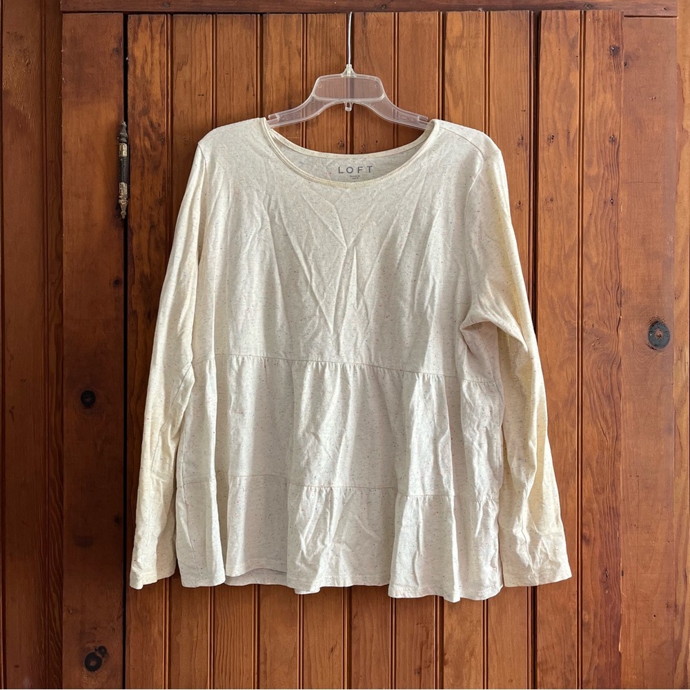LOFT Ivory Long Sleeve Women's Top